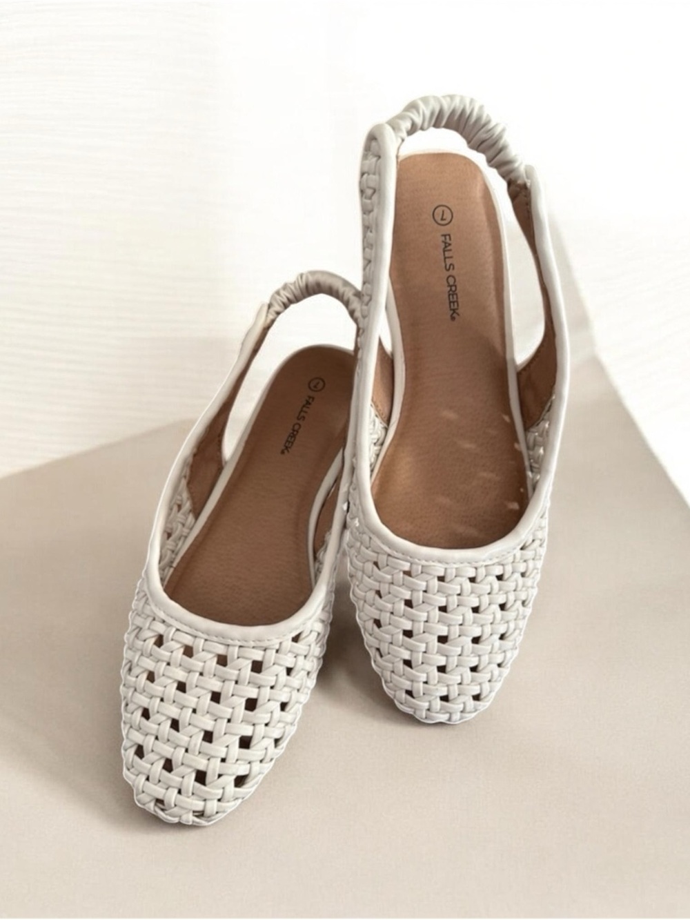 Falls Creek Women's Cream Woven Flats